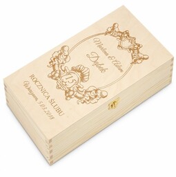 Skrzynka jasna XL na wino z grawerem