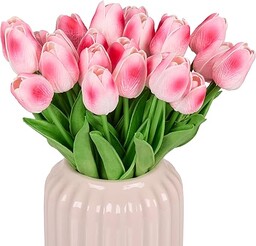 Relaxdays sztuczne tulipany, 24 sztuczne kwiaty, realistyczny wygląd,