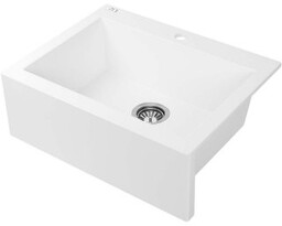 LAVEO Zlewozmywak granitowy KOMODO 63x49 cm 1-komorowy biały