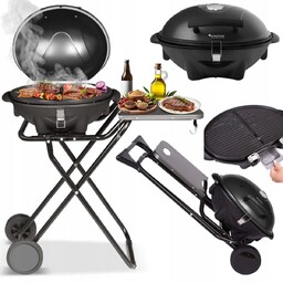 Grill Elektryczny Stojący 2W1 Ogrodowy Balkonowy Składany 2400W