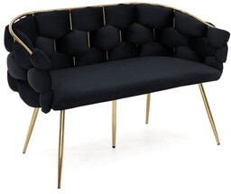 Sofa glamour BALLOON Welur Czarny #66 DC-KT9118