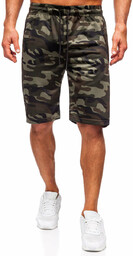 Khaki dresowe krótkie spodenki moro męskie Denley JX862