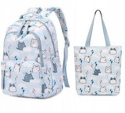 Zestaw SZKOLNY Plecak Torba shopper 2w1 szkoła tornister