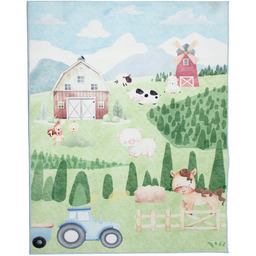 Dywan Dziecięcy Drukowany Kids 200x300 Wieś Traktor Krówka