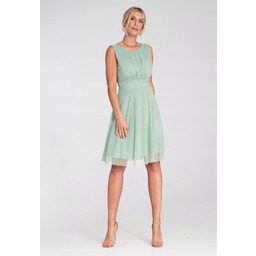 Elegancka sukienka z dekoltem Sukienka siatka Miętowa M1208