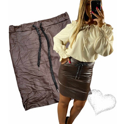 Spódnica Wiskoza lycra ECO skóra skórki Wysoki Stan