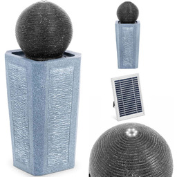 Fontanna kaskada ogrodowa solarna z oświetleniem LED kula