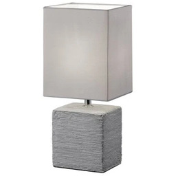 Lampa stołowa dekoracyjna z ceramiczną podstawą szara PING