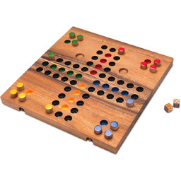 Gra planszowa Ludo Chińczyk drewniana z kostką, rozmiar