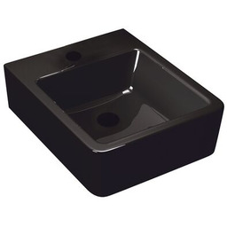 Umywalka nablatowa/podwieszana THOR 24 czarna KERRA