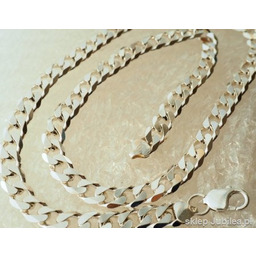 Srebrny szeroki i masywny łańcuch - SPLOT PANCERKA