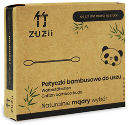 ZUZII Patyczki Higieniczne Bambusowe Z Bawełną 100 Szt.