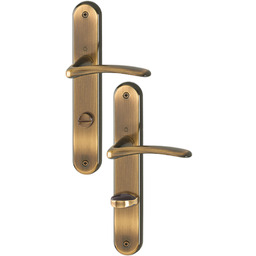 Istanbul - Komplet klamek mosiężnych, WC, mosiądz brązowiony