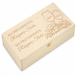 Skrzynka jasna XL na wino z grawerem