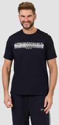 ARMANI EXCHANGE Granatowy męski t-shirt ze srebrnym logo