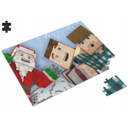 Puzzle ŚWIĄTECZNE MINECRAFT A3 252 el z Nadrukiem