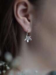 Kolczyki srebrne - Dzwoneczki w satynie