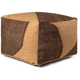 ferm LIVING - Forene Square Puf Tan/Chocolate