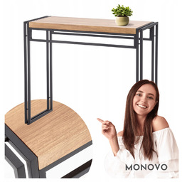 Konsola Loft do Przedpokoju Czarna Dąb Złoty KN1