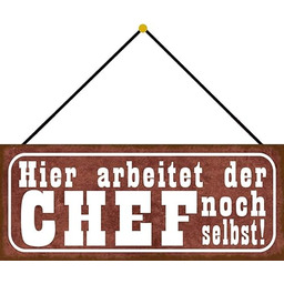 Schatzmix Praca szef sam metalowy szyld 27 x