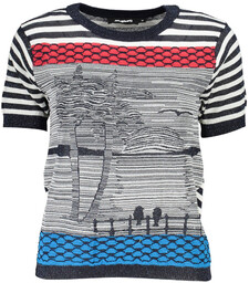 NIEBIESKI SWETER DESIGUAL DAMSKI