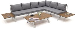 Zestaw mebli ogrodowych duży BARBADOS NEW2 Aluminium Biały