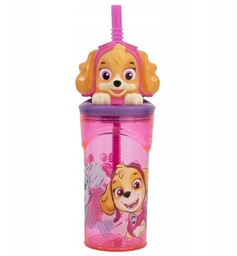 PAW PATROL SKYE RÓŻOWY KUBEK SZKLANKA ZE SŁOMKĄ