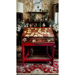 Pakamera Malowany drewniany sekretarzyk