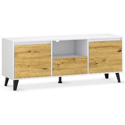 Edinos Premium Szafka RTV w stylu skandynawskim biały