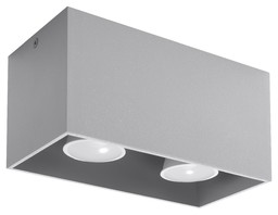 Plafon QUAD MAXI Szary - Sollux