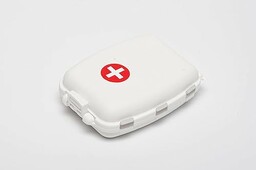Anplast Uniseks Organizer na Leki, Biały/Czerony, 8x7x3 cm