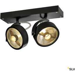 KALU lampa ścienna i sufitowa dwupunktowa czarna QPAR111x2
