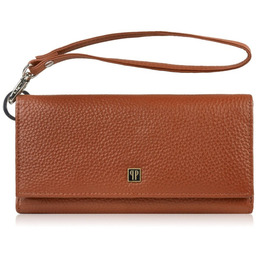 Portfel damski skórzany duży z miejscem na telefon