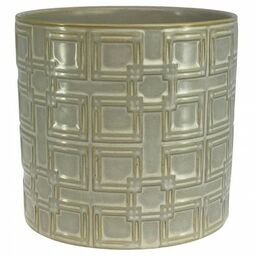 Kremowa beżowa osłonka na doniczkę Polnix ceramiczna Vintage