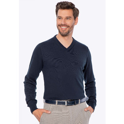 Sweter męski bawełniany z kaszmirem niebieski