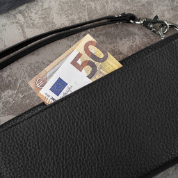 Portfel damski skórzany duży z miejscem na telefon