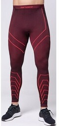 Termoaktywne legginsy męskie czarno-czerwone Rapid, Kolor czarno-czerwony, Rozmiar