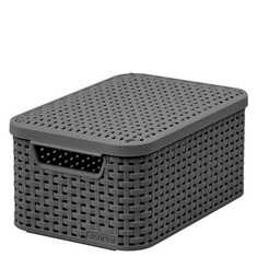 Curver Rattan Style Koszyk Z Pokrywą Szary S