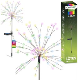 Lampa ogrodowa solarna LED RGB 90cm wbijana dmuchawiec