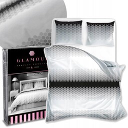 Pościel 160X200 Minimalizm Biało Czarna Bawełna 100% Klasyczna