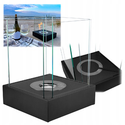 Biokominek Wolnostojący czarny mat 26 x 33 x