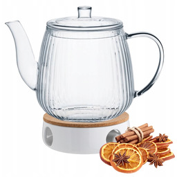 Dzbanek Ambition Curly 1,2 l +podgrzewacz Biały MIC