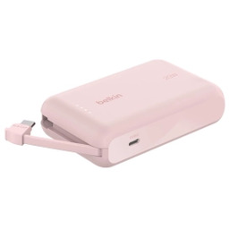 Belkin BPB021HQPK 10000mAh, 20W, Wbudowany kabel USB-C, Różowy