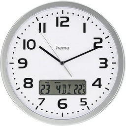 Hama Zegar Ścienny Elektroniczny DCF MOOREA, 30 cm,
