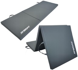 MATERAC GIMNASTYCZNY SKŁADANY 180x60x5CM SZARY ENERO FIT