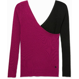 Dopasowany sweter z dekoltem w serek