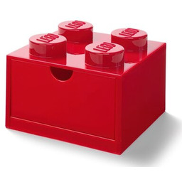 Lego Brick 4 Desk Drawer czerwony