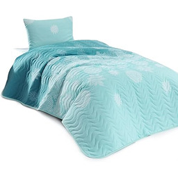 Pikowana kołdra 150x200 Turkusowy Biały