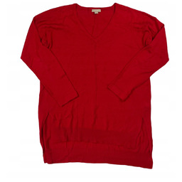 Czerwony sweter damski Pointelle S