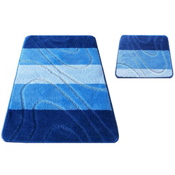 Profeos Zestaw niebieskich dywaników do łazienki C4-W07